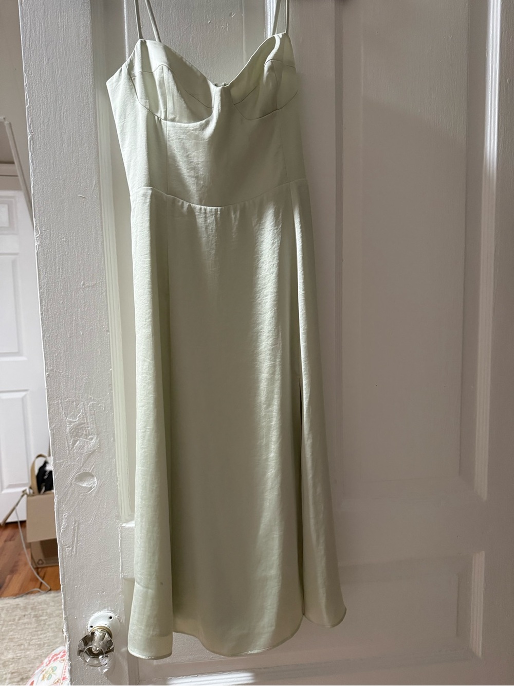 Wilfred Pale Mint Slip Midi Dress with Spaghetti Straps